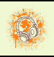 Grunge Headphones vector image