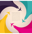 Background with colorful airplanes vector image