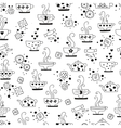 Seamless pattern drinking of tea monochrome vector image