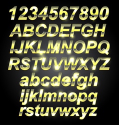 Gold Metal Font Letters vector image