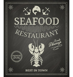 Seafood restaurant poster vector image