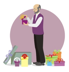 Present for old man Present for old man vector image