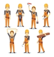 Construction engineering industrial workers vector image