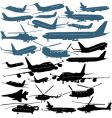 Aircraft silhouettes vector image
