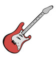 Red electric guitar icon cartoon vector image