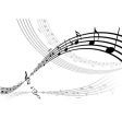 Abstract musical lines with notes vector image