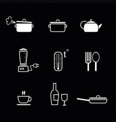Kitchen icons vector image