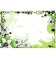 Grunge flower background with leaves vector image