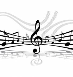 Abstract musical lines with notes vector image