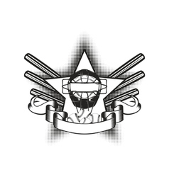 Baseball mask in star vector image