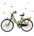 Old bicycle with birds vector image