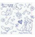Valentine sketch vector image