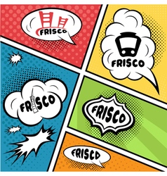 Set of comic bubbles and elements in pop art on vector image