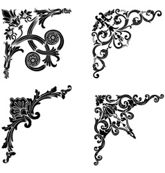 Set Of Four One Color Corners Elements Of Design vector image