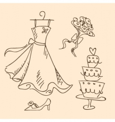 Bride sketch vector image