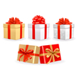 Set of colorful gift boxes with bows vector image