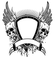 Skull board and wings vector image