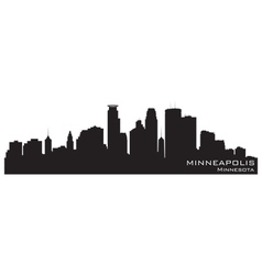 Minneapolis Minnesota skyline Detailed silhouette vector image