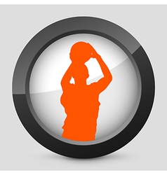 Orange and gray elegant glossy icon vector image