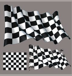 Race checkered finish waving flag Race checkered finish waving flag vector image