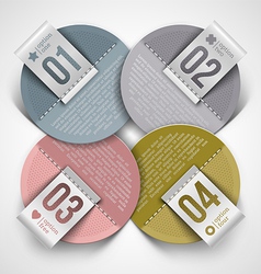 Numbered infographics round paper labels vector image