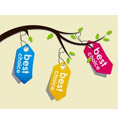 Price tags on branch vector image