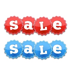Red and Blue Sale Tags vector image