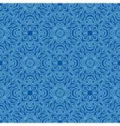 Blue floral seamless wallpaper pattern vector image