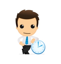 Funny cartoon office worker vector image