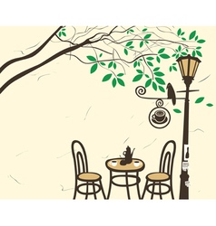 Lantern cafe vector image