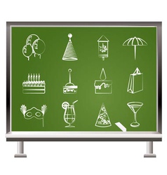 Party and holidays icons vector image