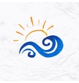 Sun wave ocean illlustration vector image