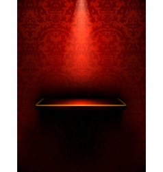 Empty shelf red luxury vector image