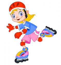 Rollerblades kid vector image