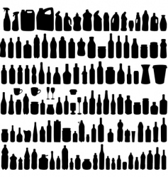 collection of bottle silhouettes vector image