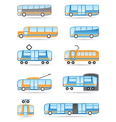 Public transport icons set vector image