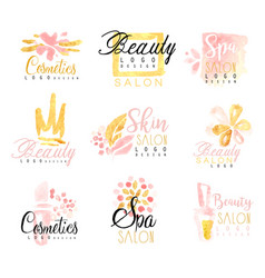 Spa healthy beauty studio set for label design vector image