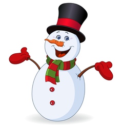 Cheerful snowman vector image