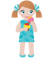 Girl with cupcakes vector image