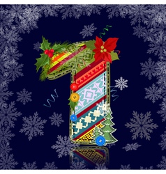 Winter number letter with an ornament vector image