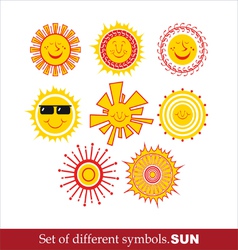 Set Cartoon Sun vector image