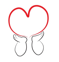 Angel hands holding a heart vector image