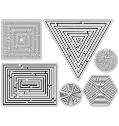 Mazes collection vector image