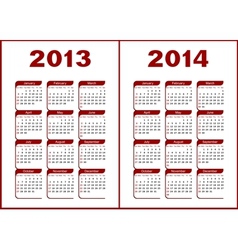 Calendar 2013 2014 vector image
