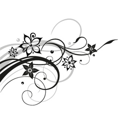 Flower flowers vine black gray vector image