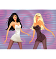 Dancing girls in a laser light show vector image