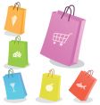 Six shopping bags vector image
