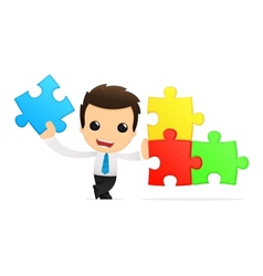 Funny cartoon office worker vector image