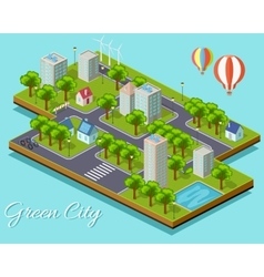 Isometric Isolated Green City Concept Isometric Isolated Green City Concept vector image