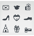 Wedding icon set vector image